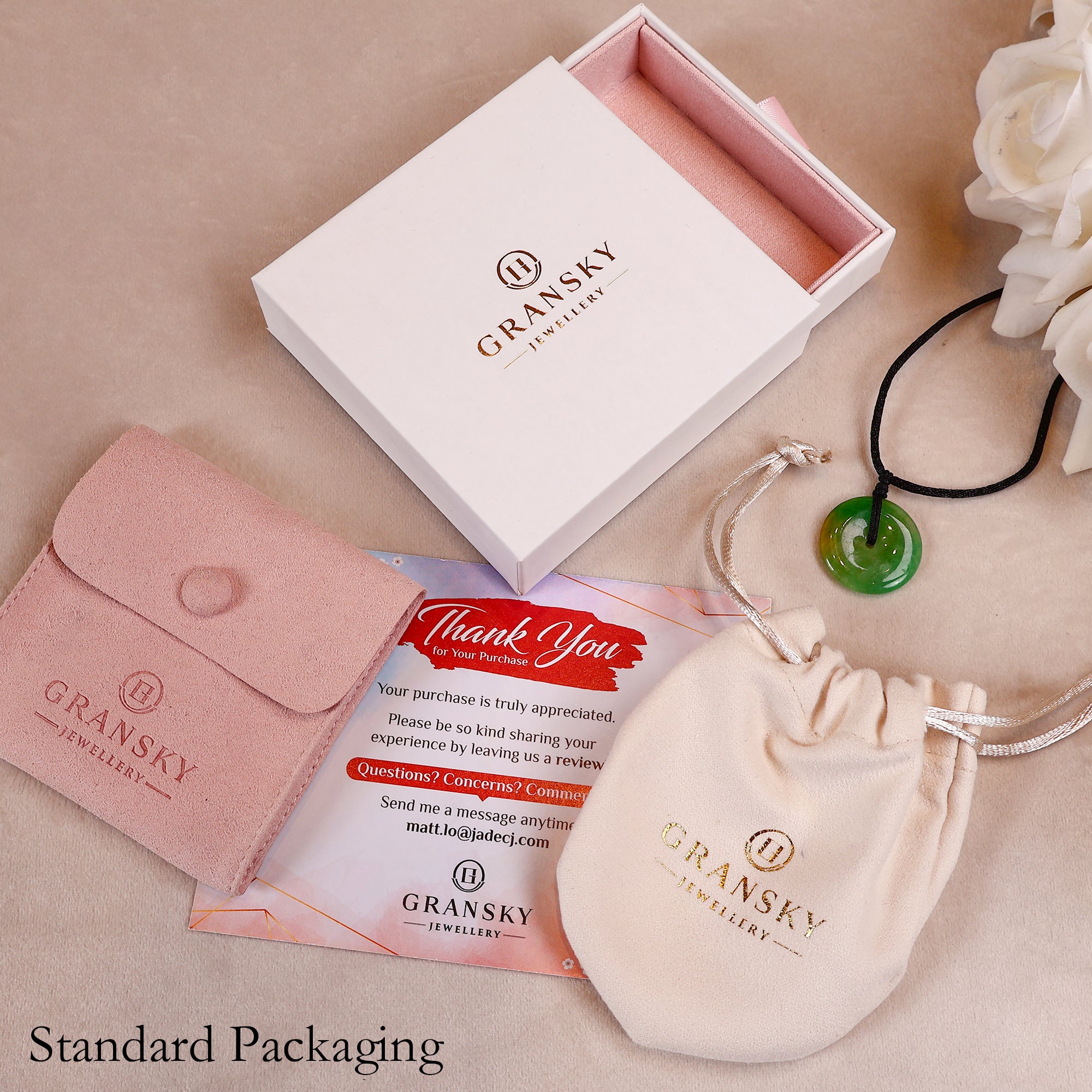 Round jade pendant necklace packaging box