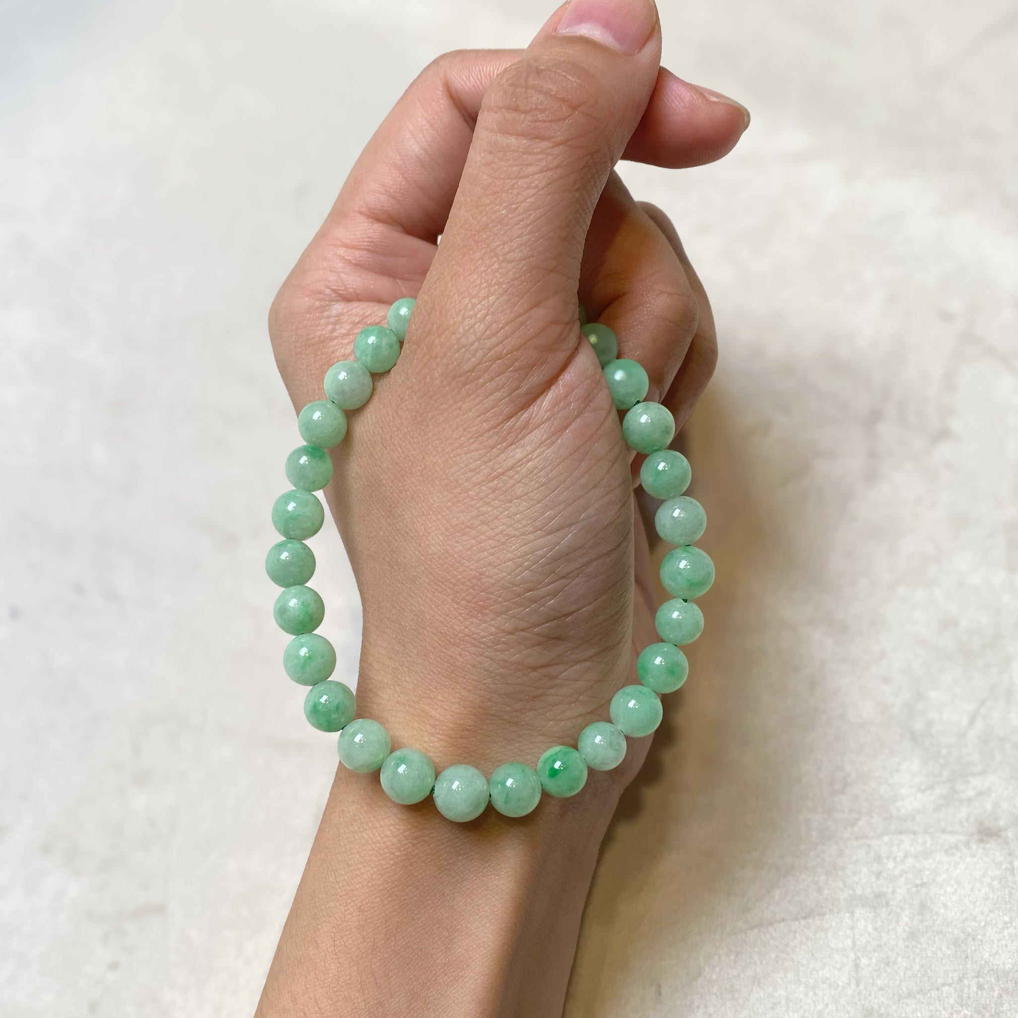 15-14mm Certified Natural Myanmar outlet Grade A Jade Green Beaded Bracelet 0386 Length