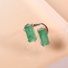 Semi-open jade ring with two jade stones