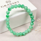 Jadeite Bracelet for Men/Women, Bright Green Bead Jade Bracelet