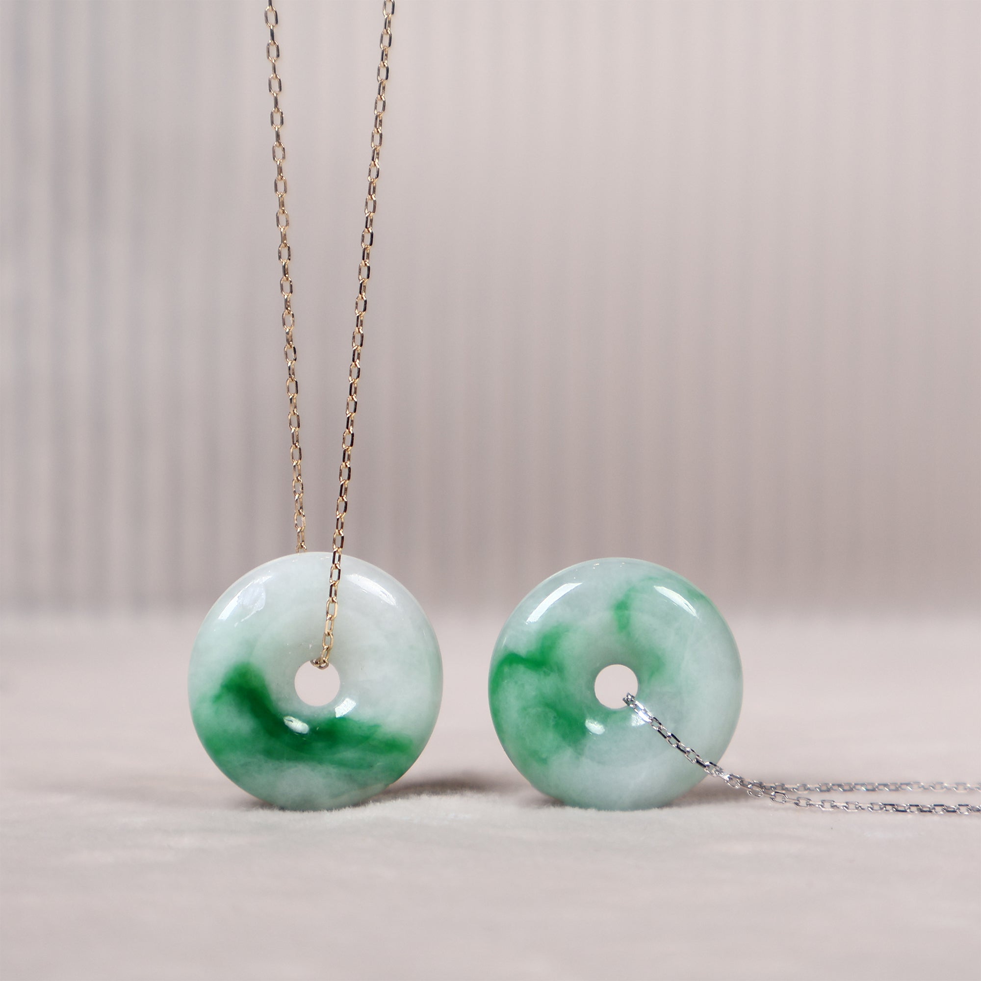 Jade Donut Pendant Necklace Grade A Burmese Green Jadeite