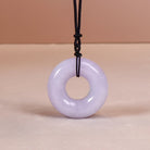 Gransky Jadeite Jewelry Gift A-Grade Natural Purple Jade Donut Necklace Gemstone Men Women Jewelry