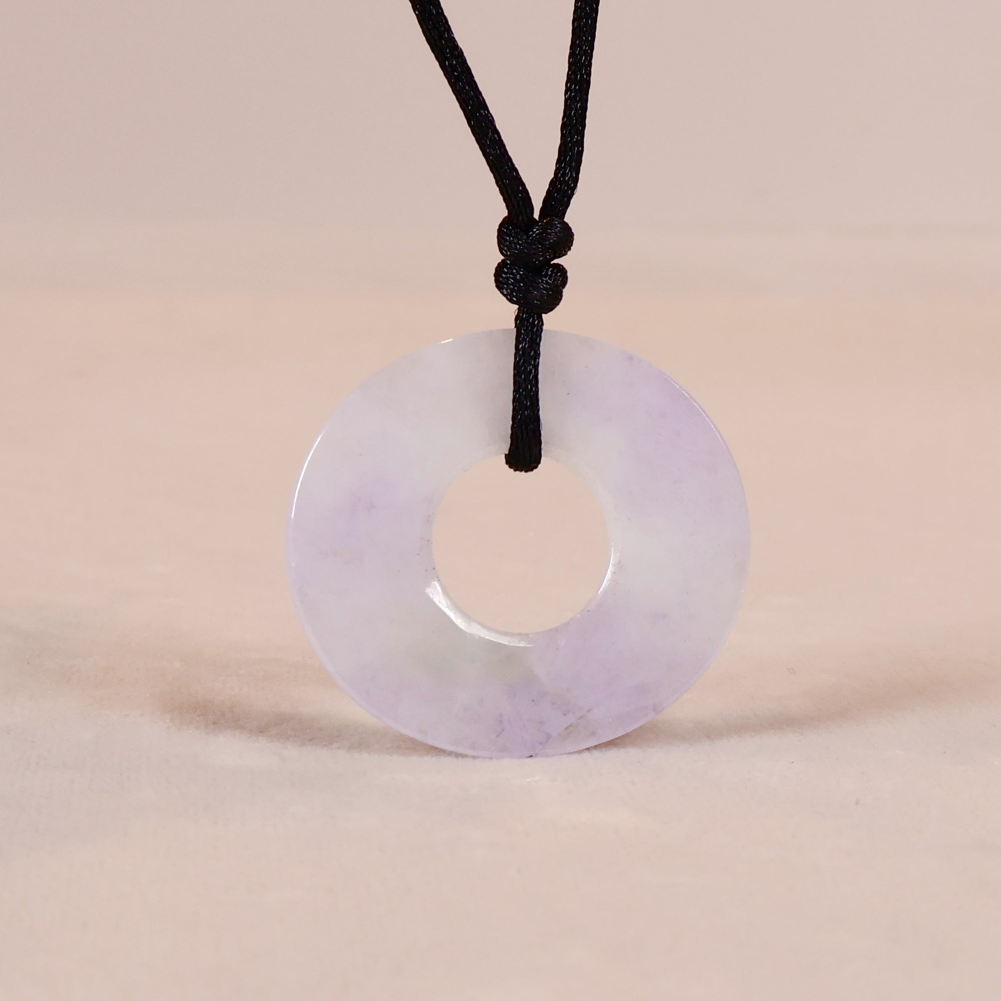 Gransky Thin Oval Purple Jade Pendant Necklace for Women