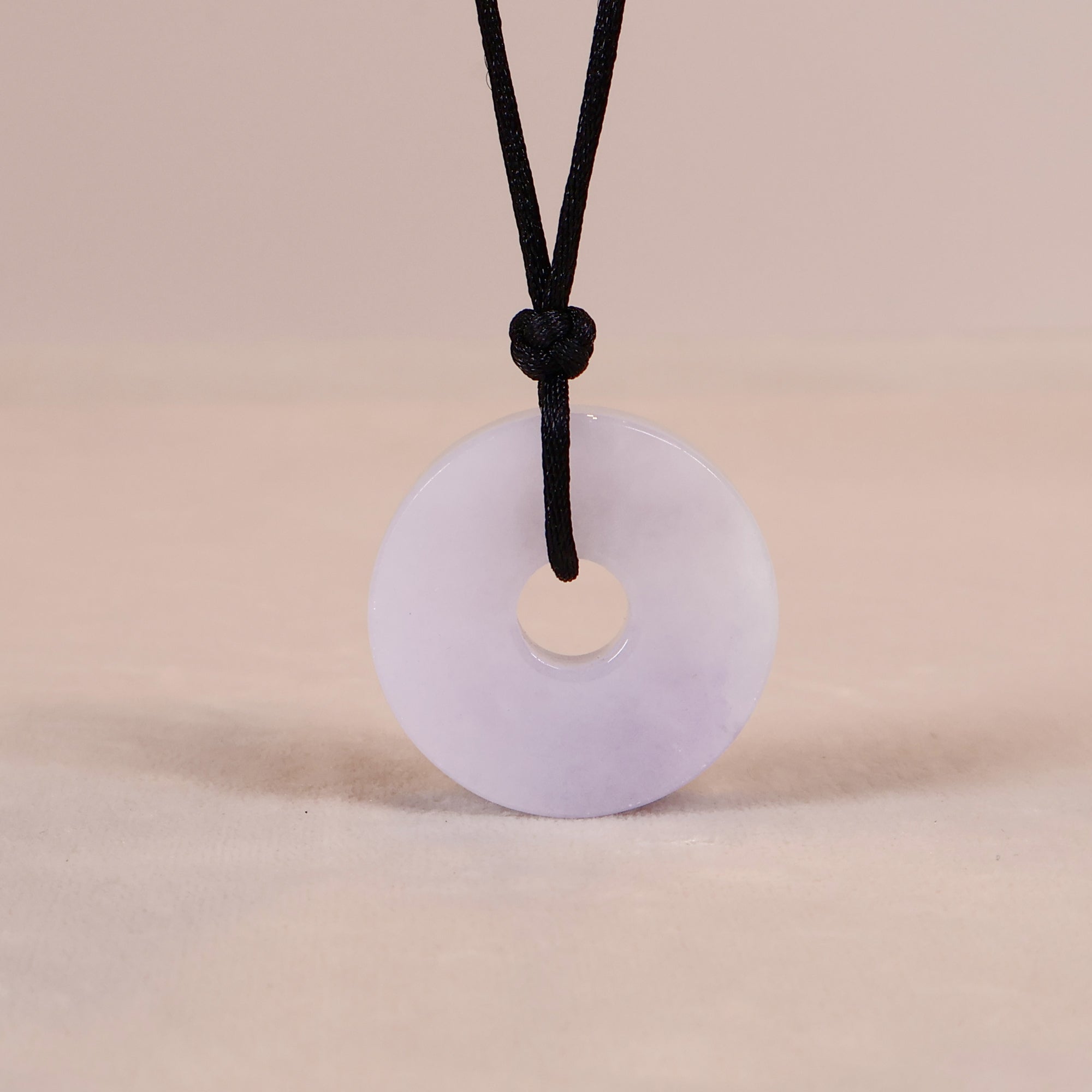 Gransky Thick Round Purple Jade Pendant Necklace for Women