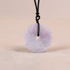 Gransky Natural Genuine Burma Purple Jade Circle Pendant