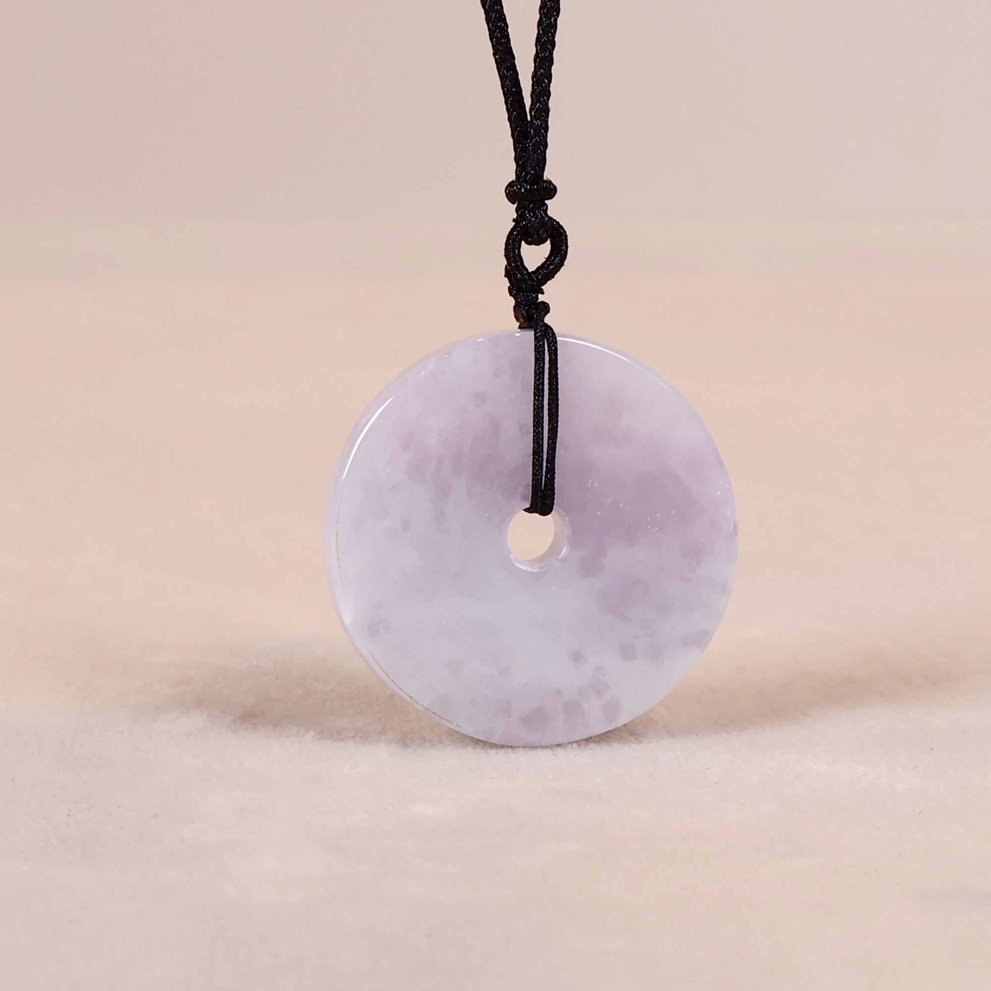 Gransky Natural Genuine Burma Purple Jade Circle Pendant