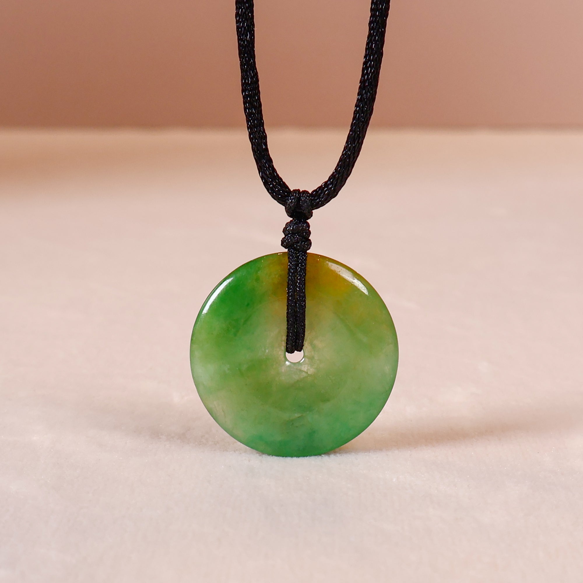 Handmade Round Jade Pendant Necklace