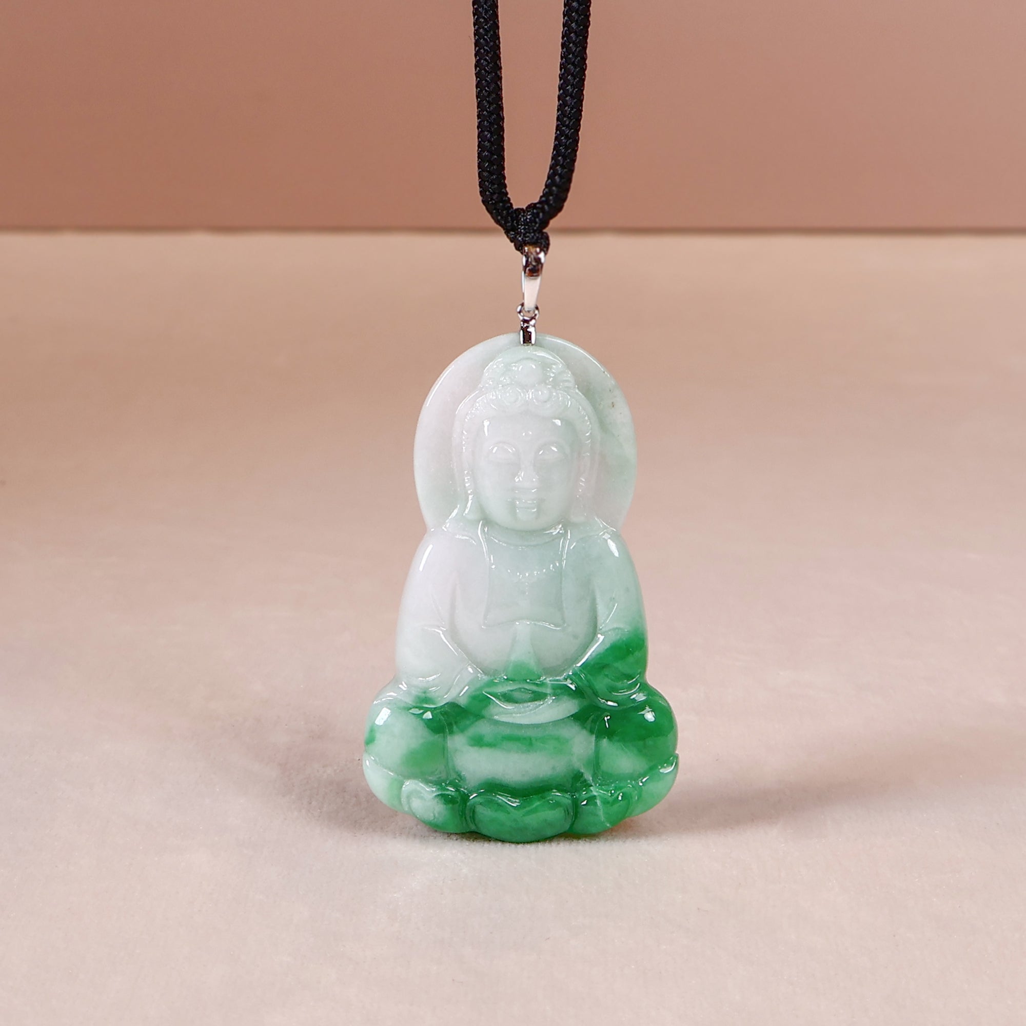 GuanYin (Kwan yin) Jadeite Jade Pendant Necklace