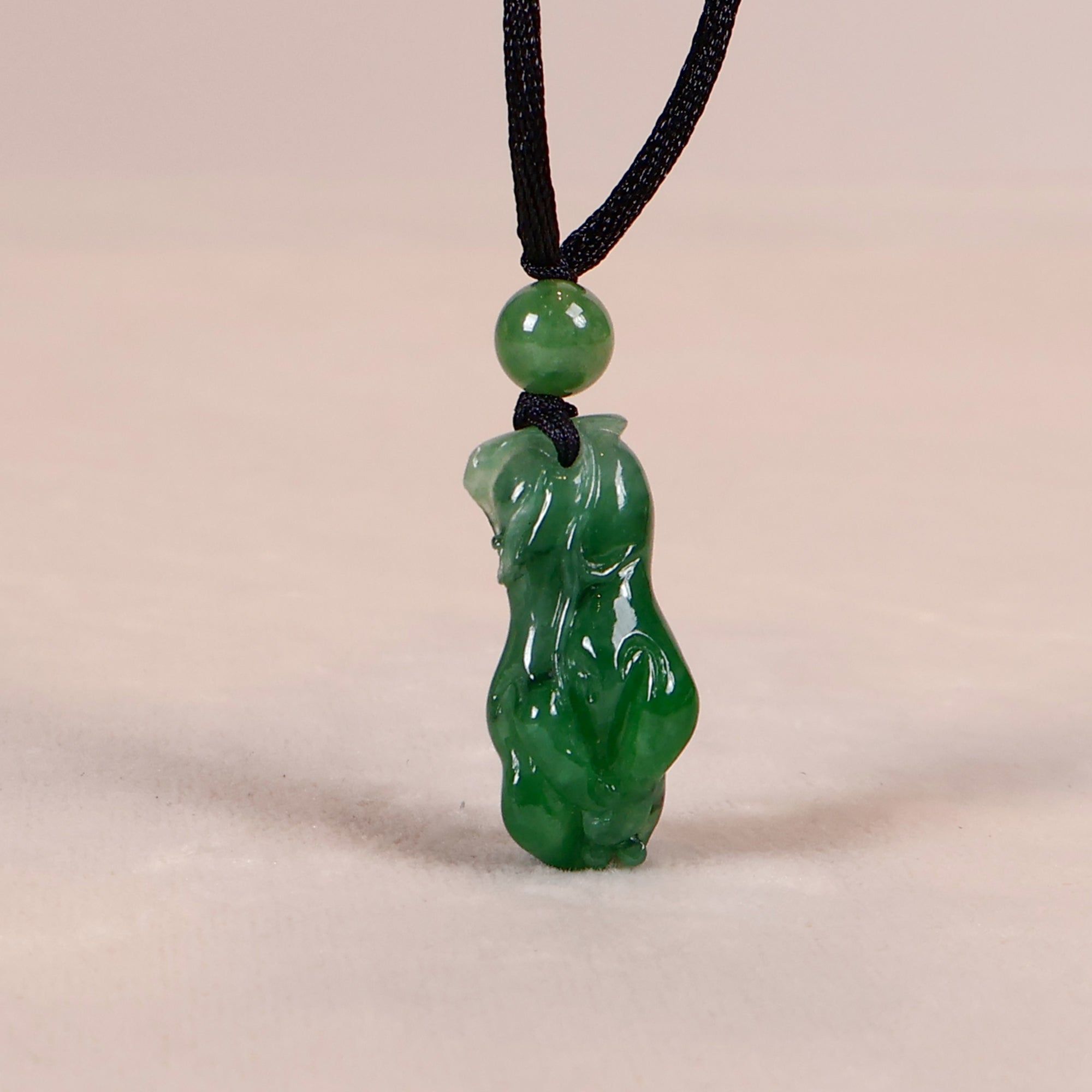 Gransky Jade Pendant Necklace, Vintage Green Jade Pendant