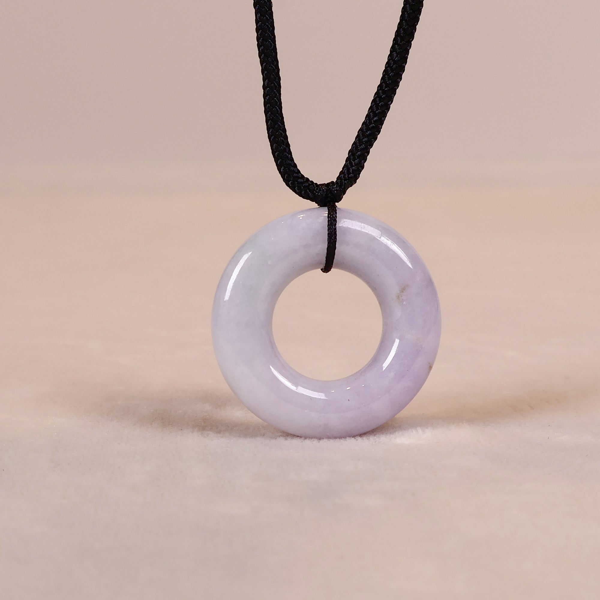 Gransky Purple Donut Jade Pendant Necklace Jewelry