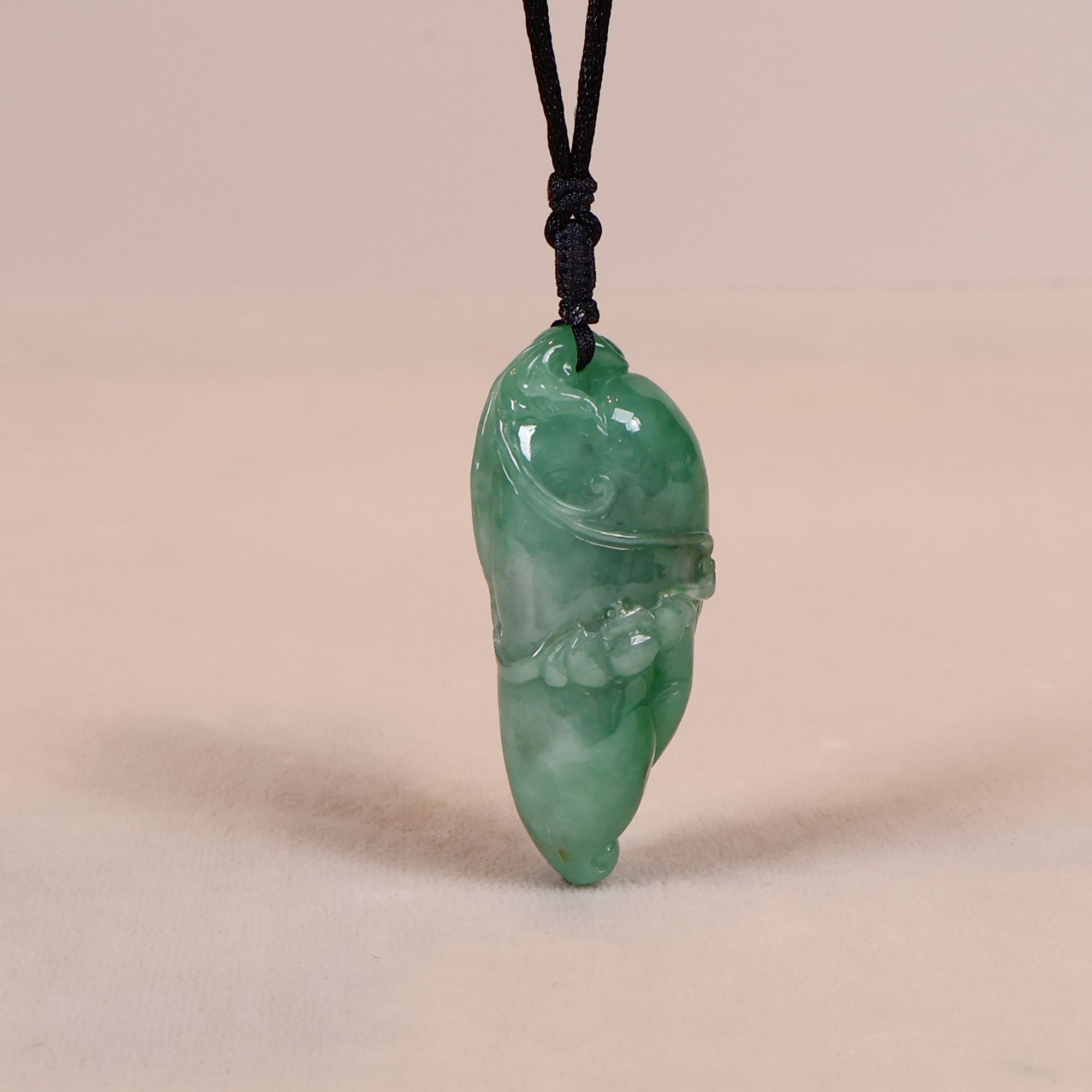 Gransky Handmade Carving Long melon shape Jade Pendant