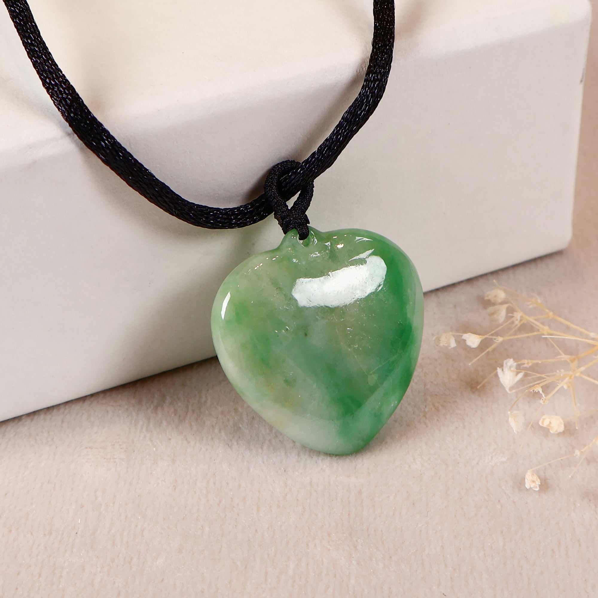 Heart Shape Green Jade Pendant