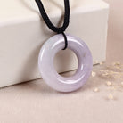 Gransky Purple Donut Jade Pendant Necklace Jewelry