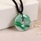 Gransky Burmese Jadeite Jade Lucky Green Jade Donut Pendant for a Jade Lover