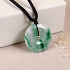 Gransky Burmese Jadeite Jade Lucky Green Jade Donut Pendant Women Friendship Gemstone Pendant, Jade Jewelry Gifts