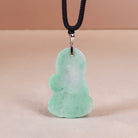 Back of GuanYin Jadeite Jade Pendant Necklace