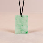 The back of Gransky's Natural Myanmar Rectangular Jade Pendant Necklace