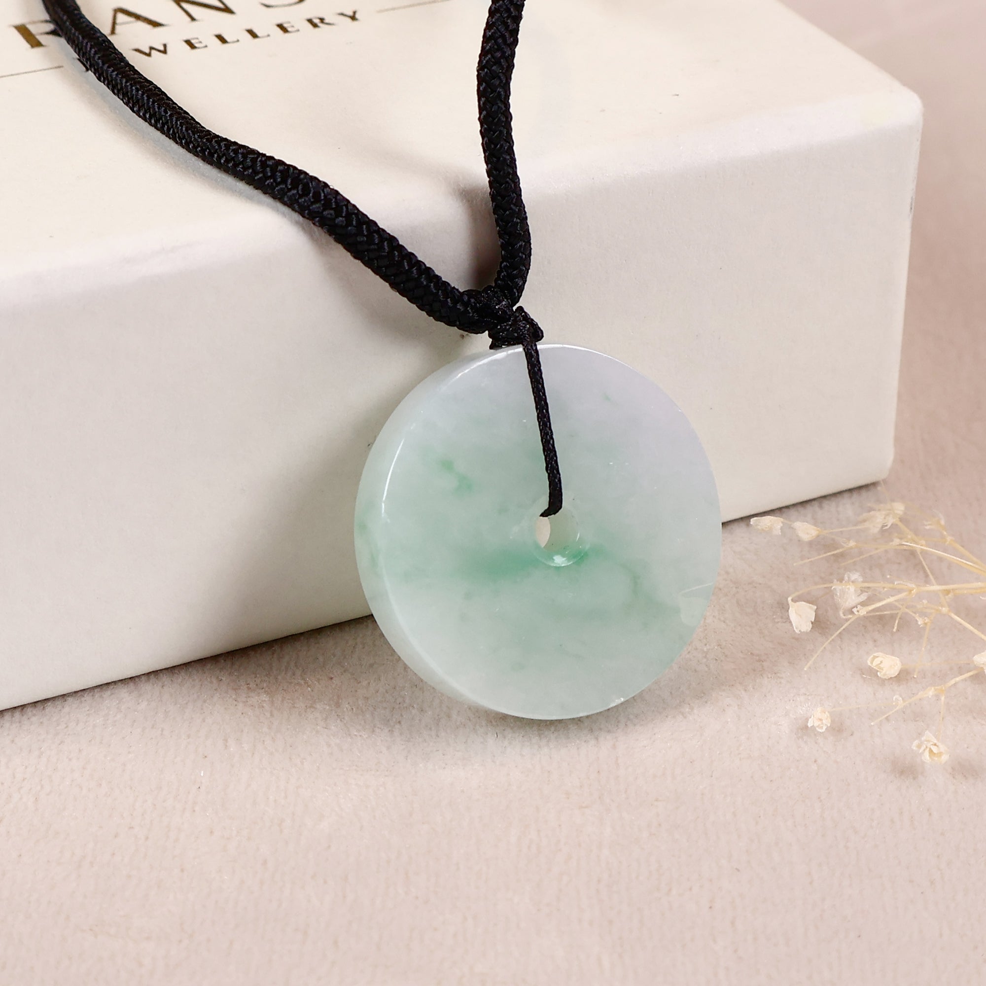 Gransky Disc Green Jade Pendant Necklace