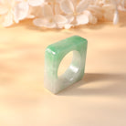 Geometric Square Jadeite Ring