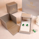 Packaging box of semi-open jade ring with two jade stones