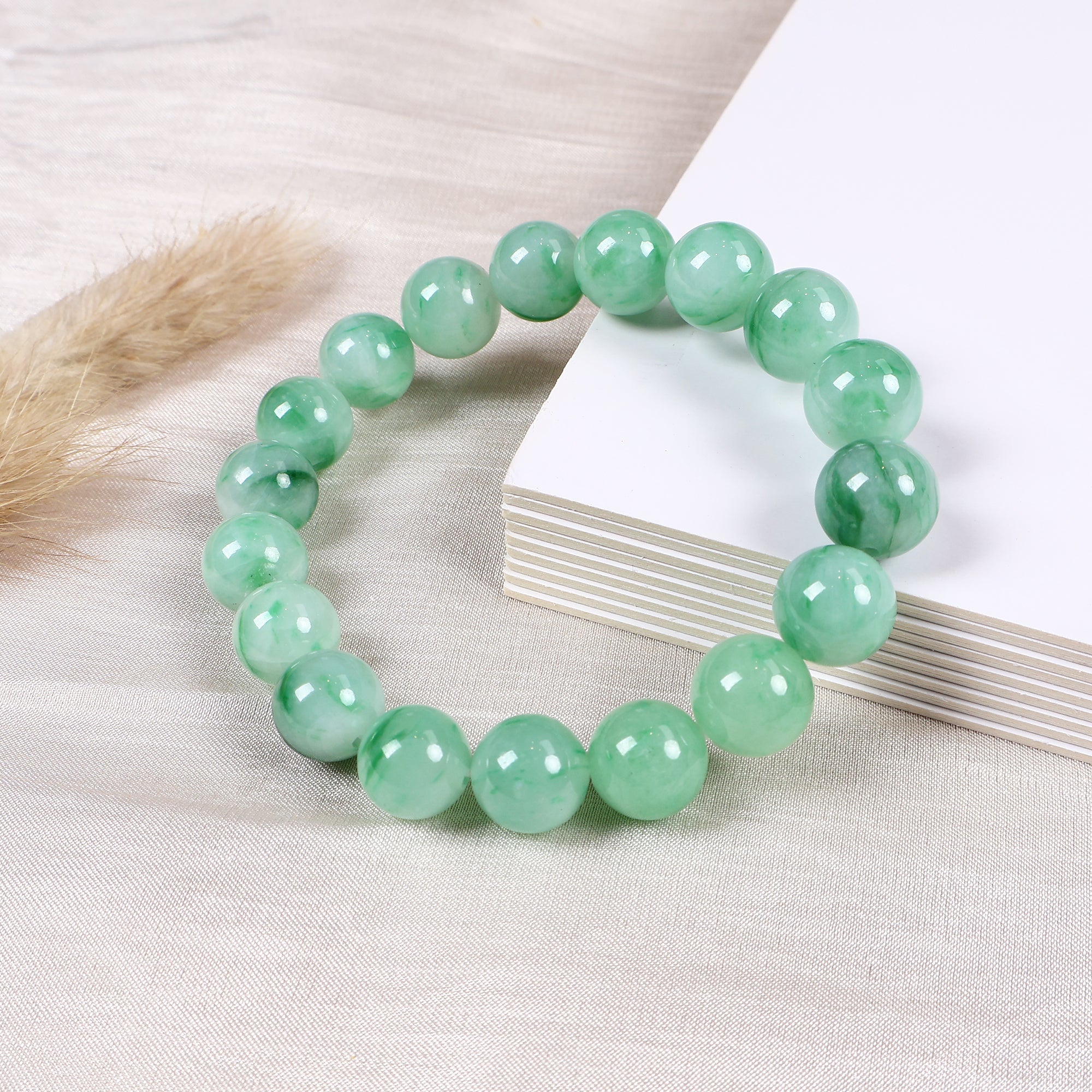 Apple Green Jade Bracelet, Jade Bracelet, Genuine Burmese Jade