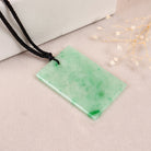 Gransky's Products Natural Myanmar Rectangular Jade Pendant Necklace