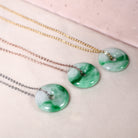 Jade Donut Pendant Necklace Grade A Burmese Green Jadeite