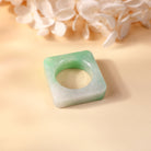 Geometric Square Jadeite Ring