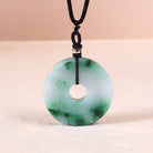 Big Jade Disc Pendant Necklace