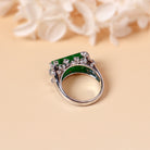 18k White Gold Diamond Jade Ring