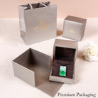 Packaging box of green rectangular jade carved lotus shape pendant