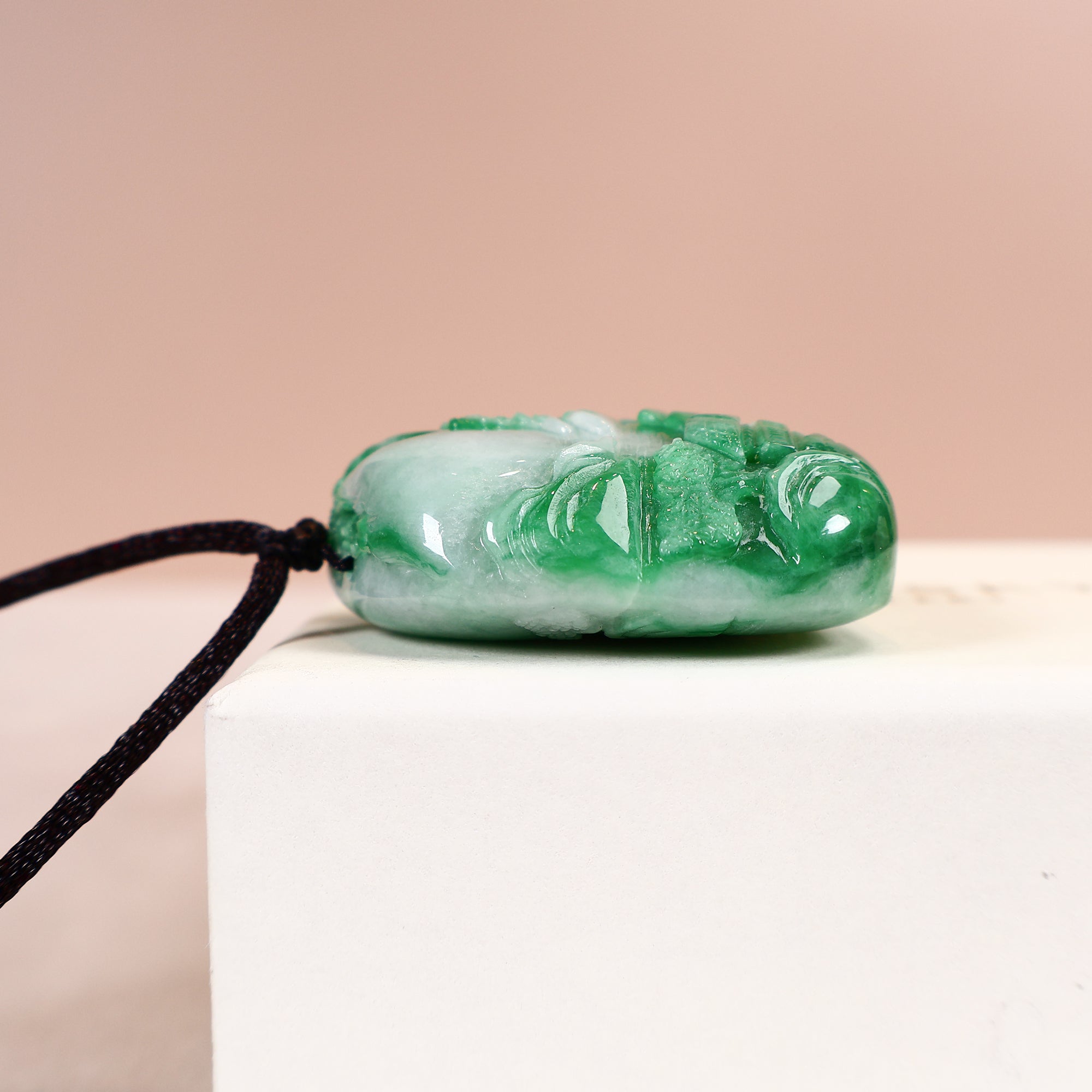 Handmade Carved Landscape Jade Pendant