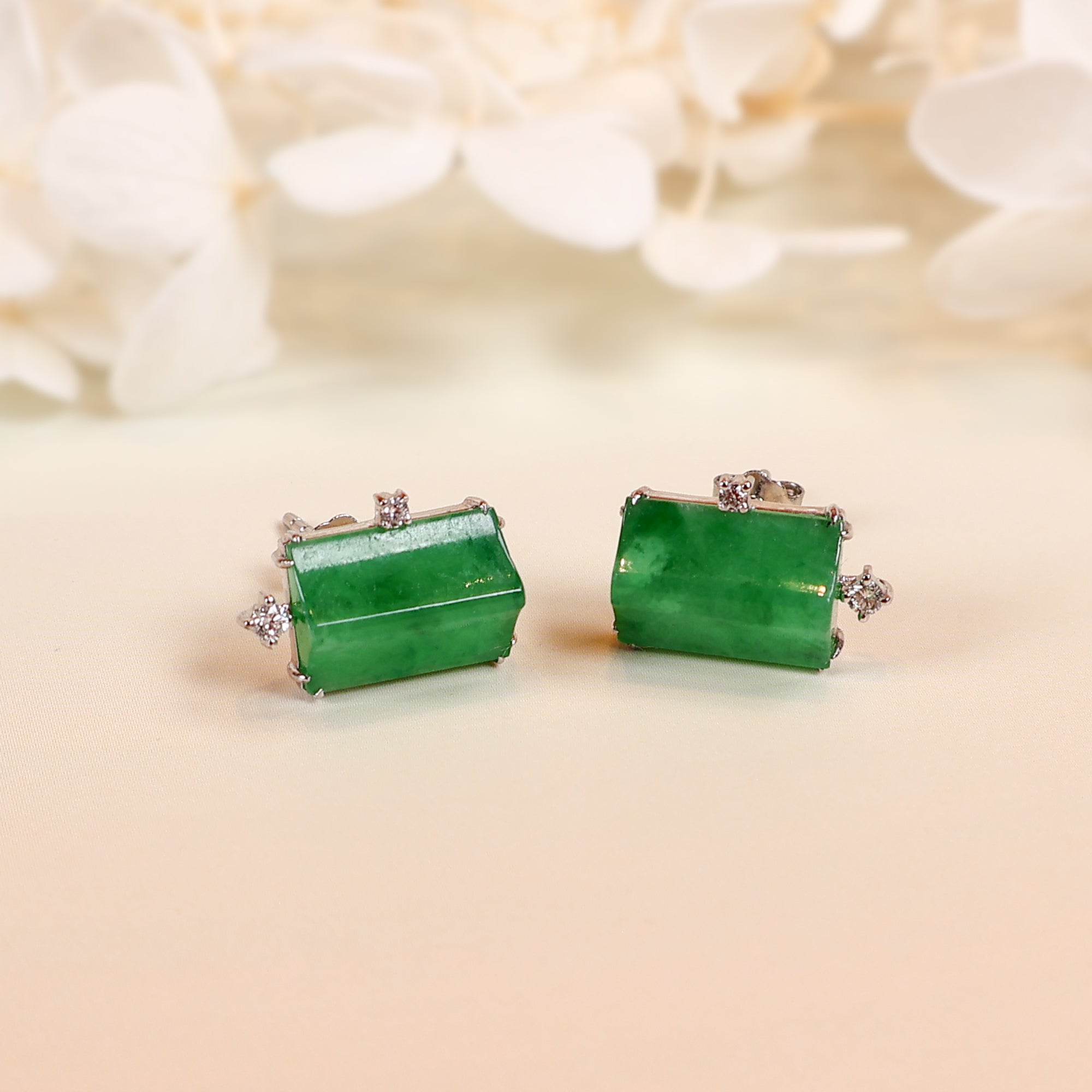 Emerald & Jade outlets Cluster Earrings