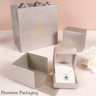 Packaging Of 18k White Gold Diamonds Pendant, Natural Jade Necklace