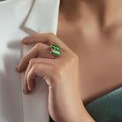 Model Wearing US 6.5 Genuine Burmese Jade Ring