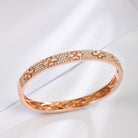 Gransky 18K Rose Gold Natural Diamond Women Cuff Bracelets Trendy Gift