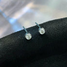 Gransky 18K White Gold & Bezel Set Round Cut Diamond Stud Earrings