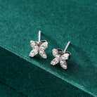 Gransky 18K White Gold Natural Brilliant Cut Diamond Stud Earrings