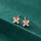 Gransky 18K Rose Gold Natural Brilliant Cut Diamond Stud Earrings