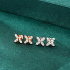 Gransky 18K White/Rose Gold Natural Brilliant Cut Diamond Stud Earrings