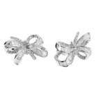 Gransky 18K White Gold and Natural Diamond Bow Stud Earrings For Women