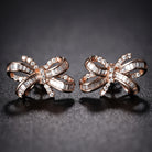 Gransky 18K Rose Gold and Natural Diamond Bow Stud Earrings For Women