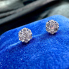 Gransky 18K White Gold 0.18CTW Diamond Round Cluster Stud Earrings