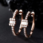 Gransky 18K Rose Gold Diamond Hoop Earrings Dainty Minimalist Fashion Jewelry for Women