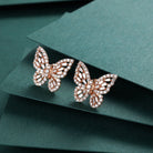 18k Gold Butterfly Earrings | Dainty 18k White Gold Diamond