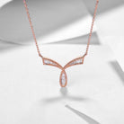 Gransky 18K Rose Gold Y Shape Diamond Charm Necklace