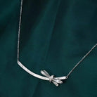 Gransky 18k White Gold Bowtie Diamond Necklace