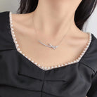 Gransky 18k White Gold Bowtie Diamond Necklace