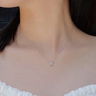 Gransky 18k White Gold And 18k Rose Gold Square Diamond Pendant Necklace