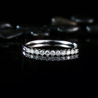 Gransky 18K White Gold Natural Diamonds Half Eternity Anniversary Band Ring